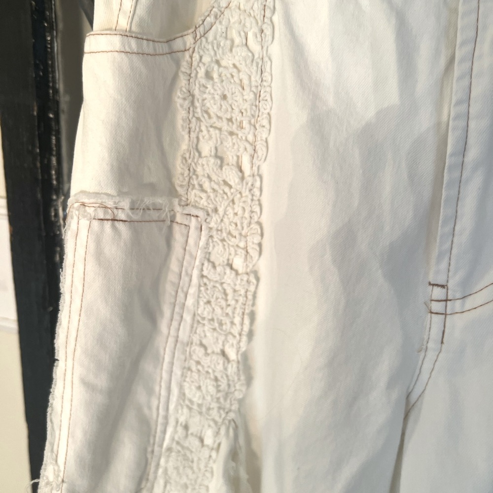 White Lace Detail Pants - Picture 5 of 9